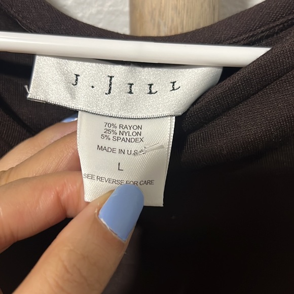 J jill chocolate Brown skirt two piece set top L and skirt XL - Picture 3 of 7